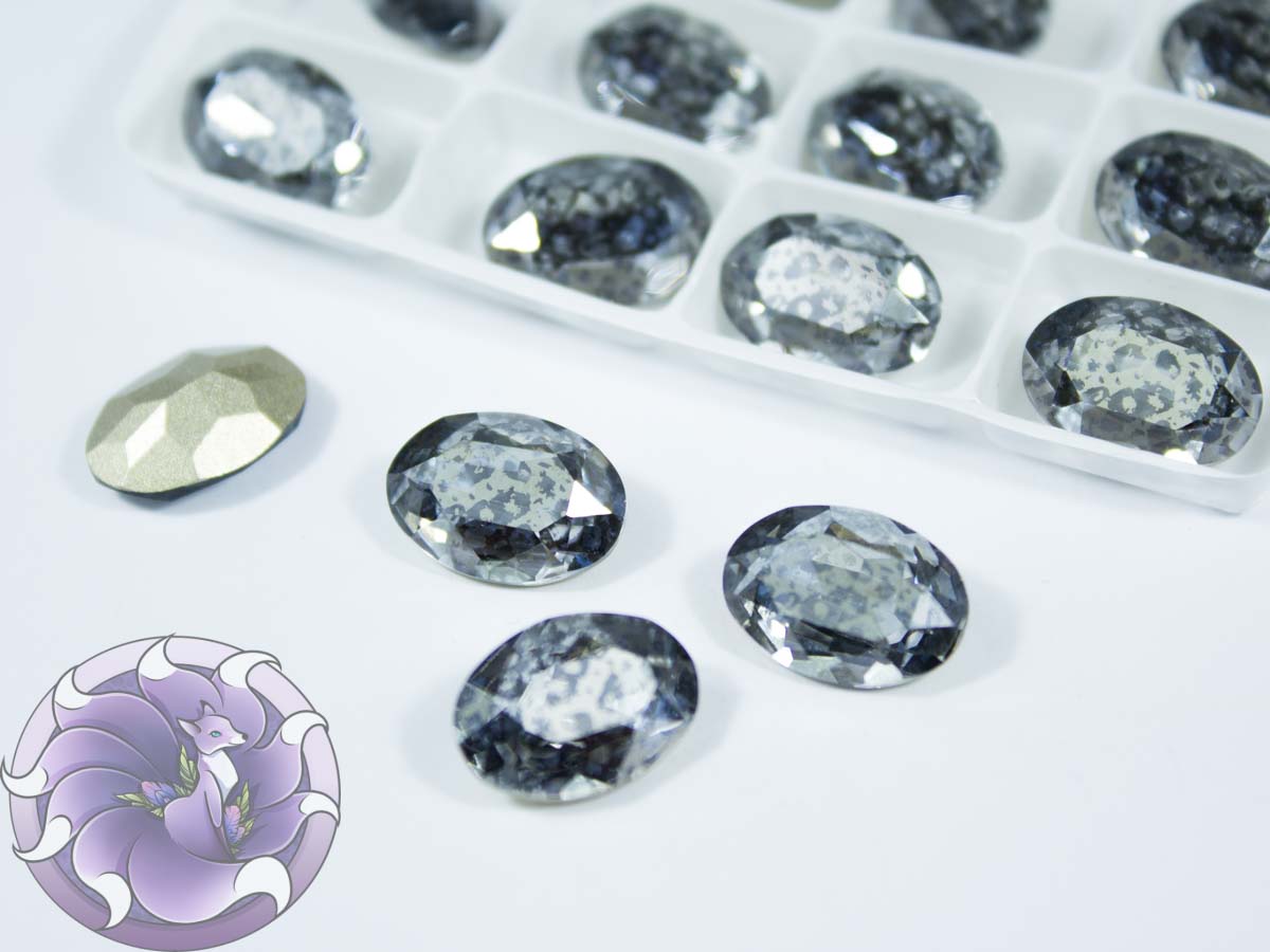 Кристал патина 14*10мм овал колір patina silver