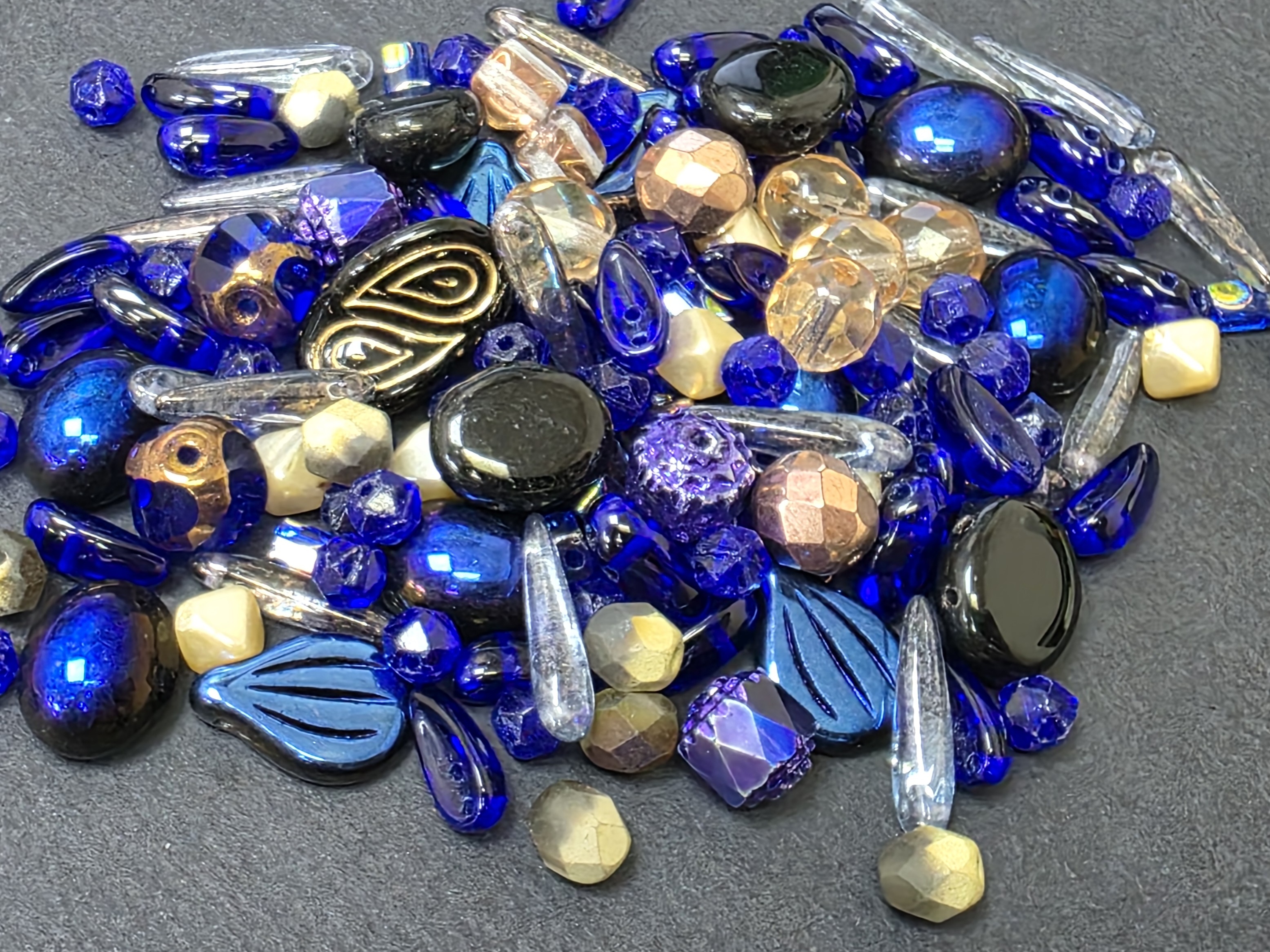 Мікс намистин Preciosa 50 грам Blue Galaxy