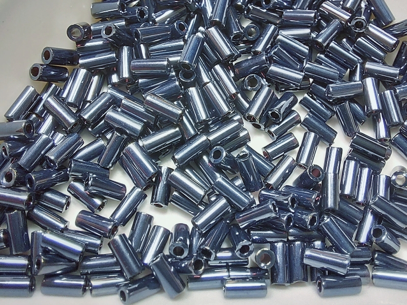 Стеклярус 3мм Miyuki Bugle Bead 5г Колір Gunmetal