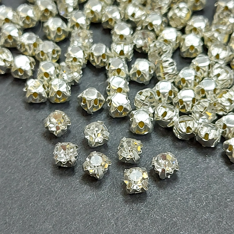 Шатони 4мм колір Crystal оправа колір срібло