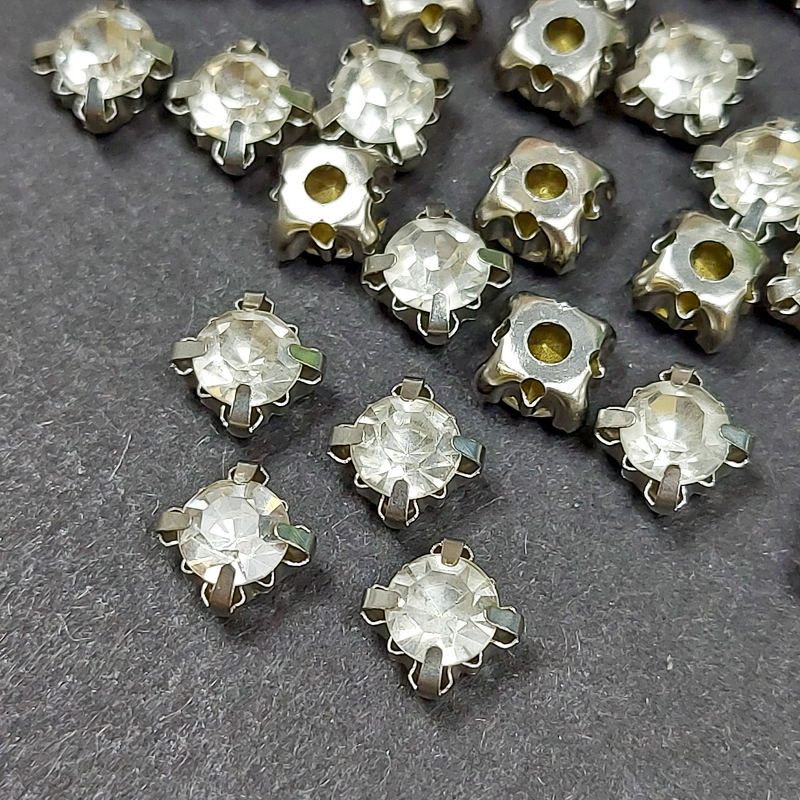 Шатон 6,5мм колір Crystal оправа срібло
