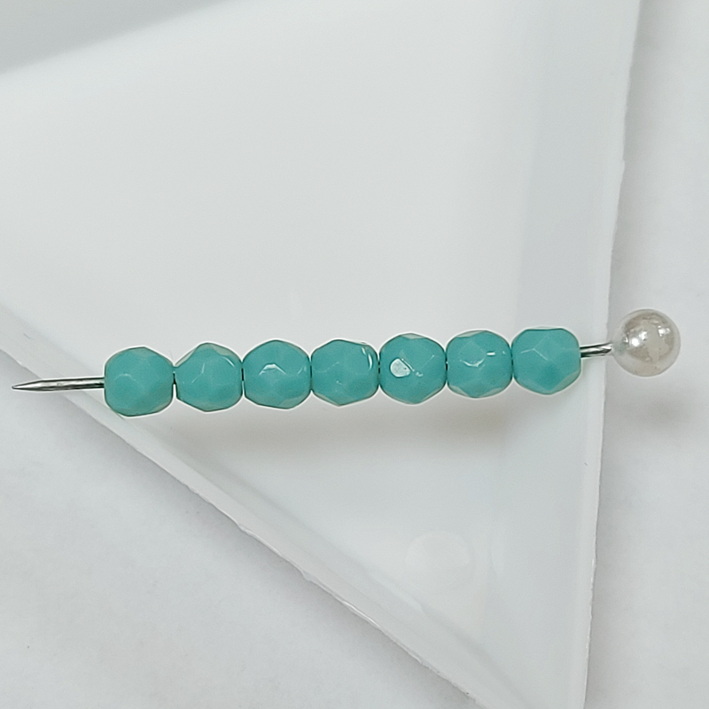 Fire polished 4mm Green Turquoise