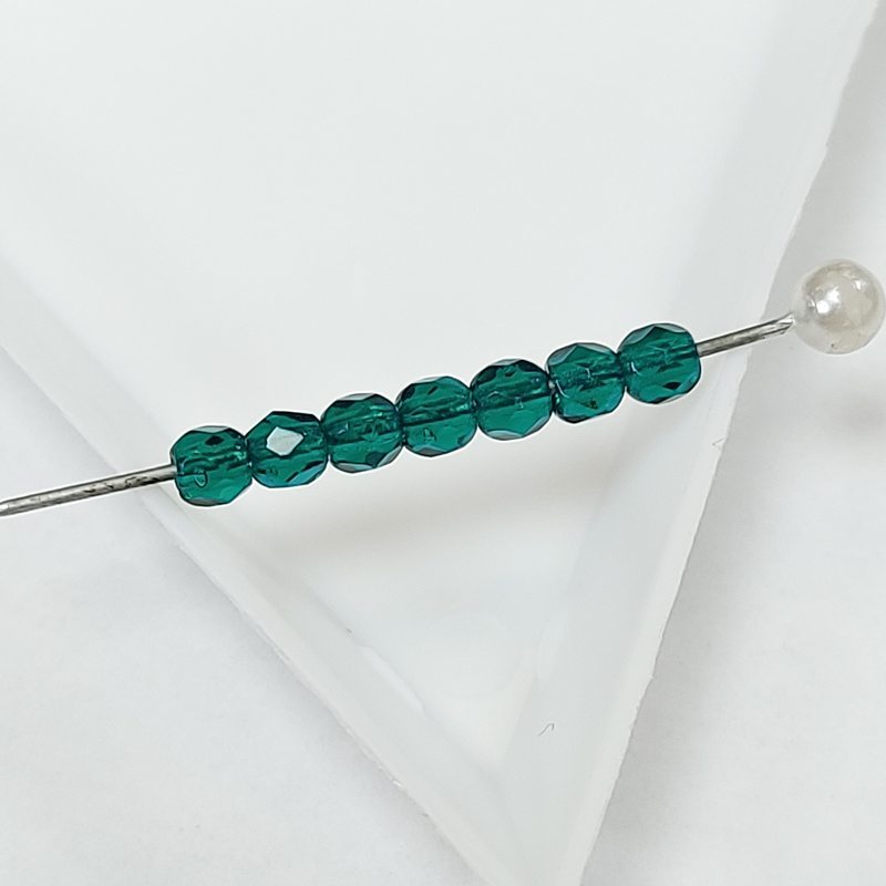 Fire polished 3mm Emerald Green