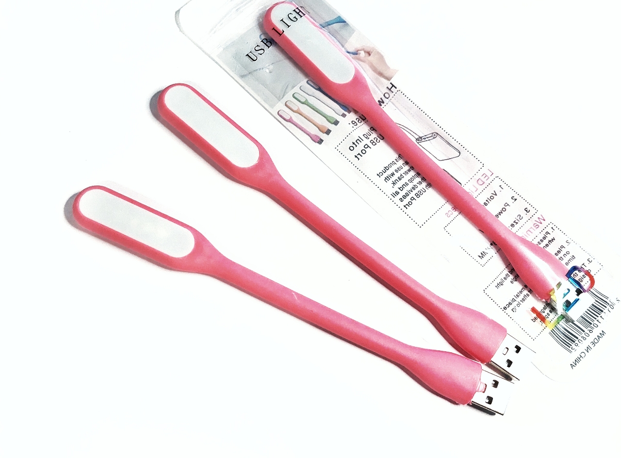 Гнучкий USB LED Світлодіодний світильник Рожевий 17 см