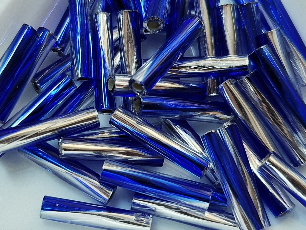 TW2712-3934 Бісер 5г Miyuki стеклярус кручений, Розмір 27х12мм, Колір Clear Silverlined Cobalt 