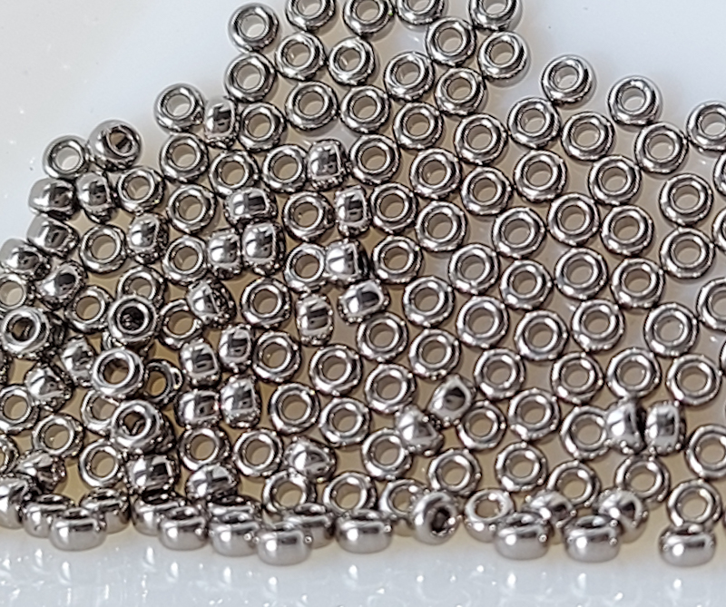 Бісер 1г 11-9190 круглий 11/0 Miyuki Колір NICKEL PLATED