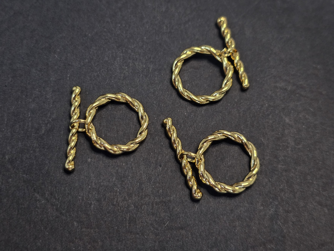 Тогл кручений 15мм х 20мм, гальванізація 14к, колір kc gold