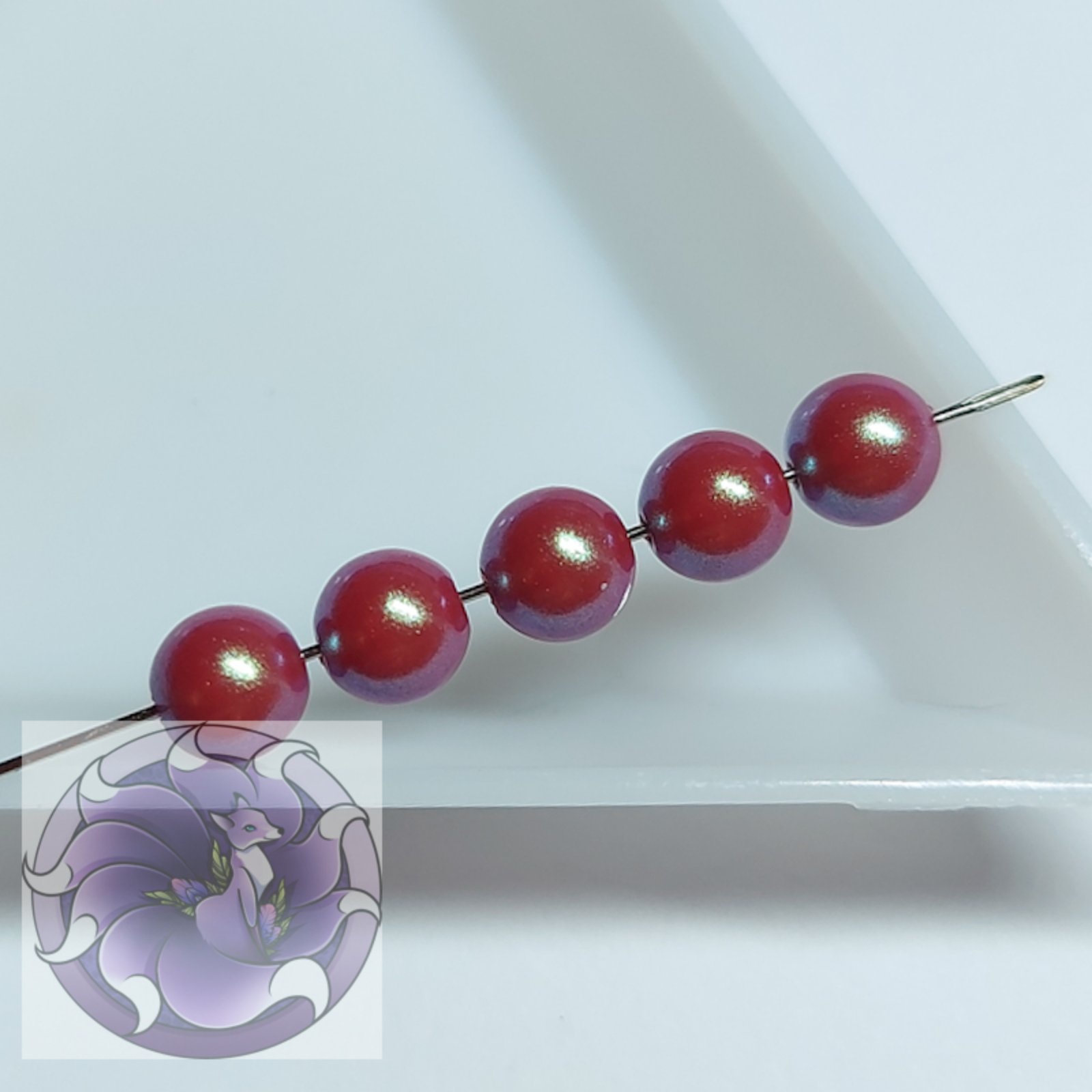 Перли Preciosa Pearl Round Maxima 5шт, Pearlescent Red, 4мм, 5мм, 6мм