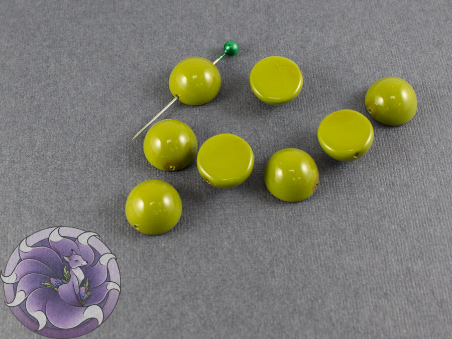 Dome Bead 12x7mm Pea Green