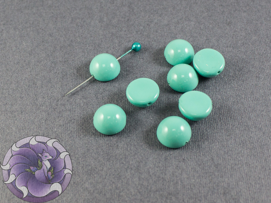 Dome Bead 12x7mm Turquoise Blue