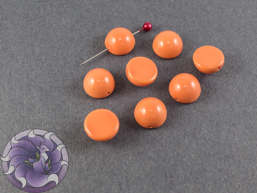 Dome Bead 12x7mm Peach Coral
