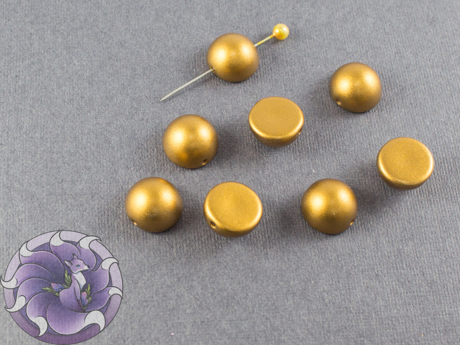 Dome Bead 12x7mm Brass Gold