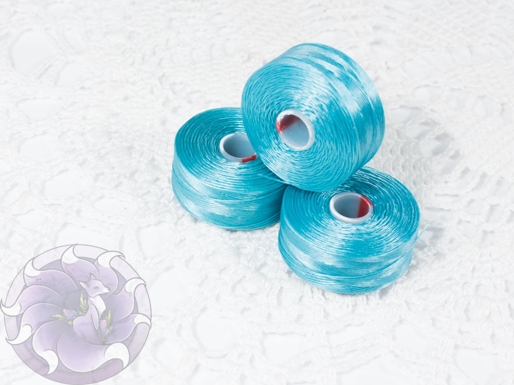 Нитка для бісеру C-LON size AA Turquoise Blue