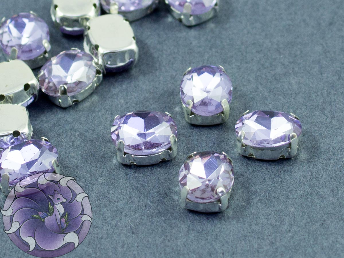 Кристал у срібній оправі Овал 10x8мм Violet