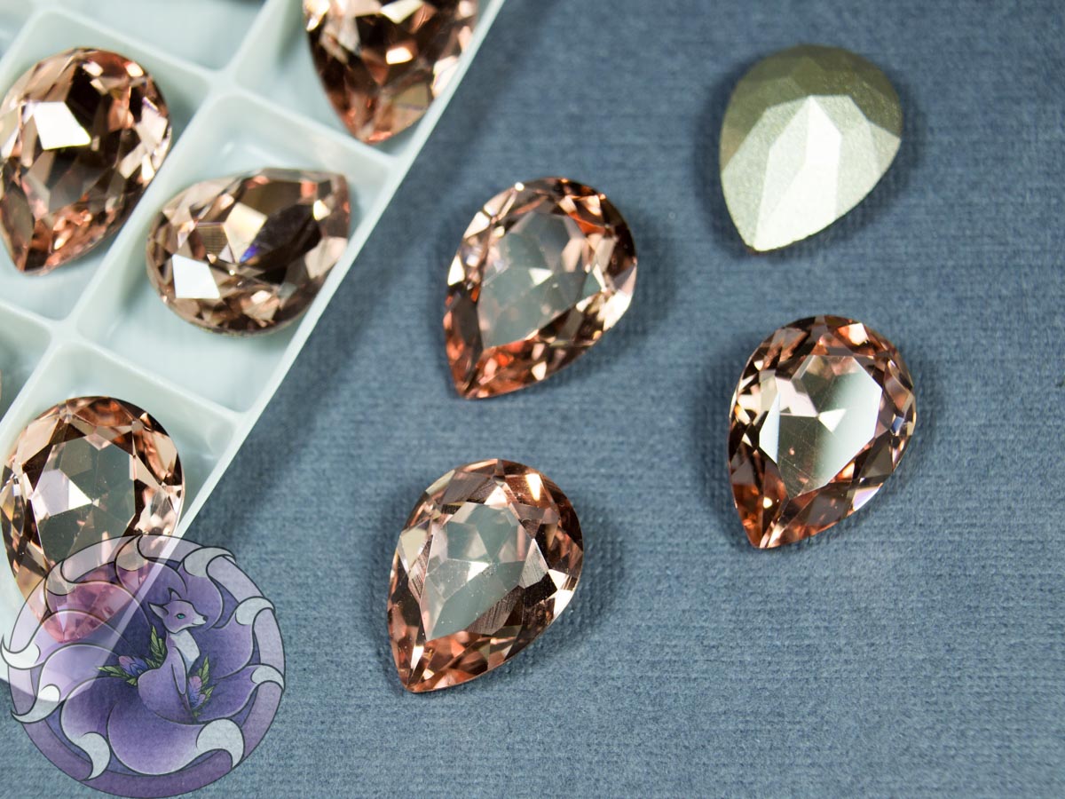 Кристал Крапля 18х13мм колір Light Padparadscha