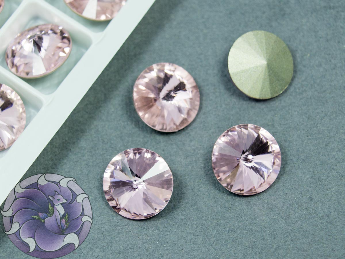 Crystals K9 Rivoli 12mm color Light Rose