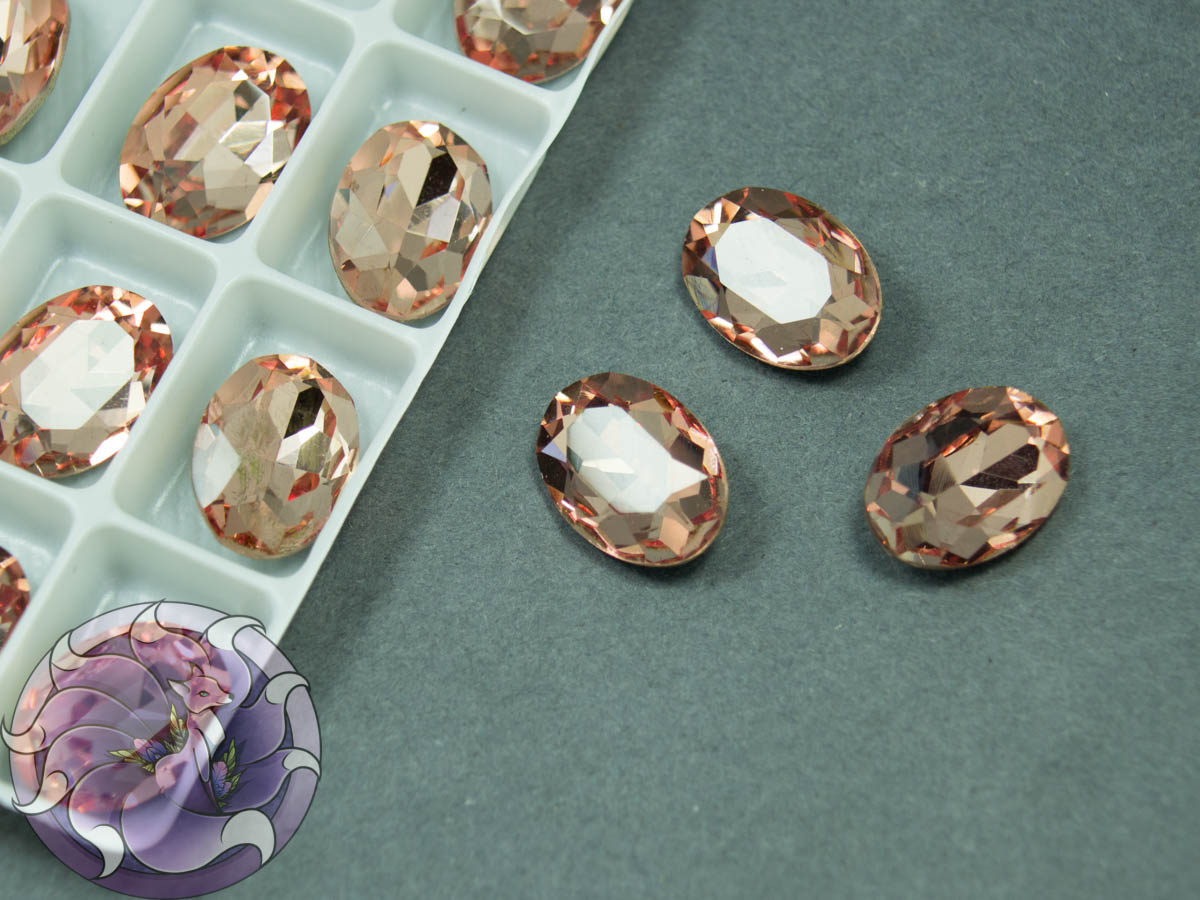 Кристал К9 Овал 14х10мм Колір Light Padparadscha