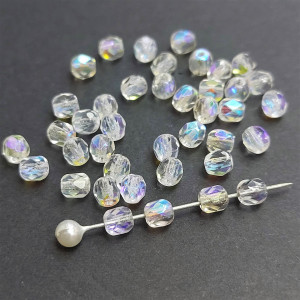 Fire polished 4 мм Crystal AB