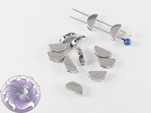 Semi Circle Beads 5x10 mm Crystal Labrador Full