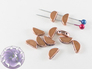 Semi Circle Beads 5x10 mm Crystal Capri Gold Full