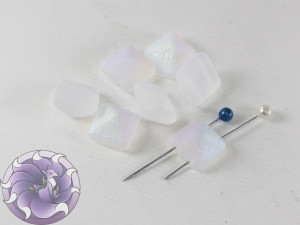 Pyramid beads 2-hole 12x12mm Crystal Etched AB