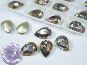 Кристал патина 14*10мм крапля колір patina rose