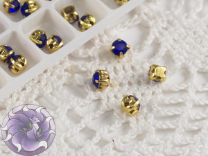 Шатони 4мм колір Sapphire оправа колір золото