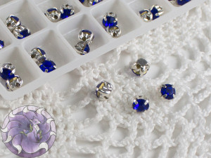 Шатони 4мм колір Sapphire оправа колір срібло