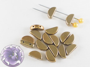Semi Circle Beads 5x10 mm Metallic Mix