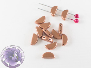 Semi Circle Beads 5x10 mm Vintage Copper