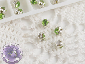 Шатони 4мм колір Peridot оправа колір срібло