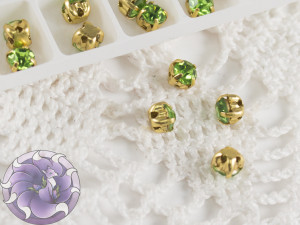 Шатони 4мм колір Peridot оправа колір золото