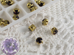 Шатони 4мм колір Amethyst оправа колір золото
