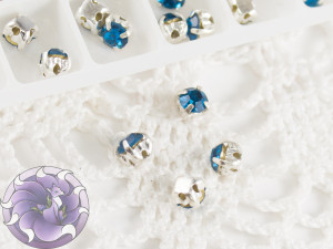 Шатони 4мм колір Blue zircon оправа колір срібло