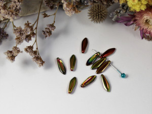 1-hole Glass Daggers 16x5mm Crystal Magic Apple