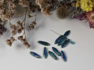 1-hole Glass Daggers 16x5mm Mix Picasso