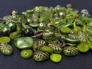 Мікс намистин Preciosa 50 грам Olive Green