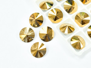Набір стрази риволі 12мм колір Metallic Gold , 10 шт