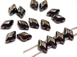 Намистини GemDuo 5*8мм, 2г (13-14шт), Hematite