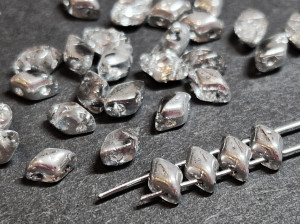 Намистини 2г MiniGemDuo 6x4mm (25-29 шт) Silver 1/2 Coat