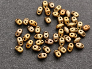 Намистини MiniDuo 4*2мм, 2г (36-40шт), Matte Metallic Gold Iris