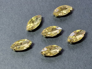 Кристал Маркіз 15*7мм у срібній оправі, Колір Yellow topaz
