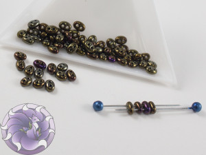 Twin 2-Hole 2.5x5mm Opaque Brown Iris