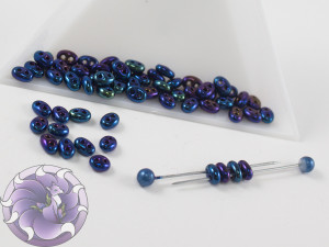 Twin 2-Hole 2.5x5mm Opaque Blue Iris 3г