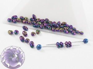 Twin 2-Hole 2.5x5mm Opaque Purple Iris