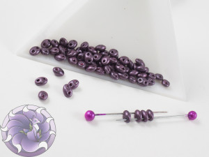 Twin 2-Hole 2.5x5mm Opaque Mauve Pearl Terra Dyed