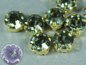 Шатон 8мм колір 102 Black Diamond оправа золото