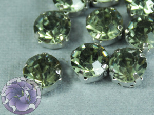 Шатон 8мм колір 102 Black Diamond оправа срібло