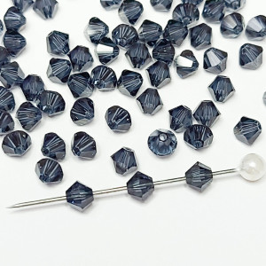 Кришталеві намистини Swarovski біконус 5328, 4мм GRAPHITE, 10 шт