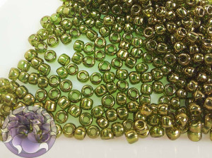 Бісер 5г TOHO Round 11/0 Gold-Lustered Prairie Green TR-11-324